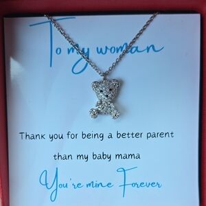 Silver Bear Pendant Necklace